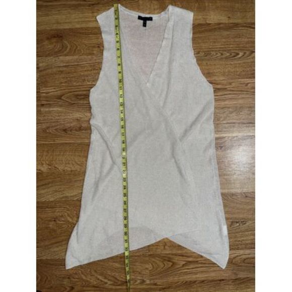 Eileen Fisher Sz XSmall Open Sleeveless Sweater Vest Linen Nylon Open Knit - Picture 3 of 5